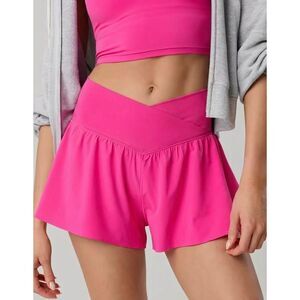 OFFLINE By Aerie Real Me Crossover Flowy Shorts In Hot Pink Size XL